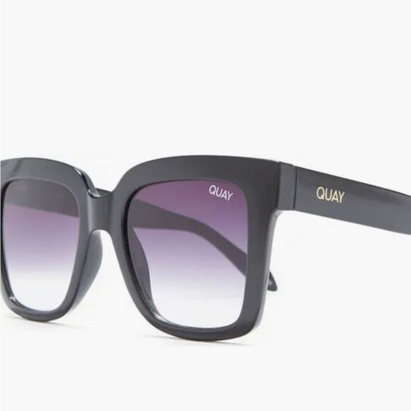 Quay Australia Icy 52MM Oversized Square Sunglasses- Black Fade